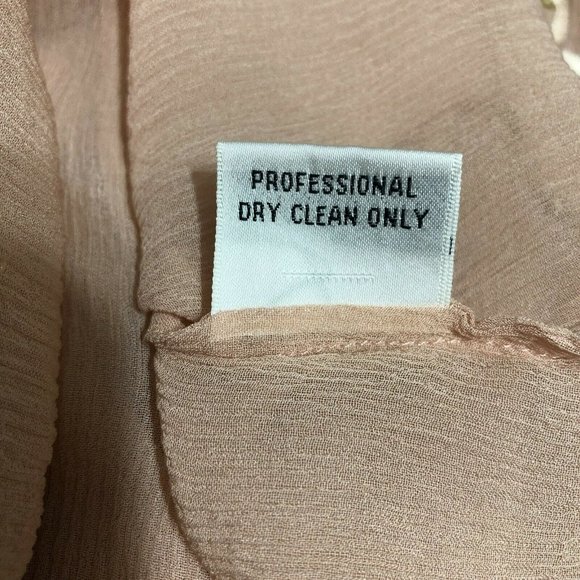 Vintage 80s Silk Blouse Blush Pink Gold Studded Sheer Long Sleeve Lillie Rubin L - Picture 11 of 11